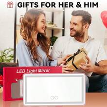 Car Mirror Visor Vanity With Rechargeable LED Light - 3 Light Modes & Dimmable Touch Screen- Girly Pink Car Accessories For Women Interior- Large Clip On SunVisor Passenger Side Mirror, Pink - Mặc định - Xem 6
