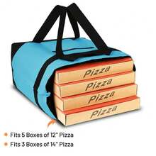 ZBEZBE Insulated Reusable Tote Bag For Grocery Shopping For Women/Men, Pizza/Food Delivery Bag To Keep Food Cold/Doordash/Grubub, Cooler Bags For Travel/Beach/Picnic - Màu xanh nhạt - Xem 4