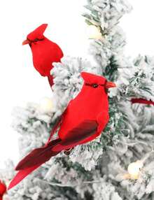 12 PCS Cardinals Clip On Christmas Tree Ornaments, Realistic Artificial Cardinals Birds Ornaments For Christmas Tree Wreath Centerpiece Decorations Crafts Christmas Decor Room Decor Party - 1 - 查看 3