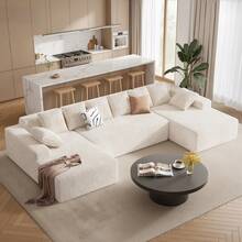 Nalupatio 131'' Large Sectional Couches With Chaise Lounge, U-Shaped No Assembly Required Deep Seat Modular Cloud Sofa For Living Room 1PCS - Màu be - Xem 1