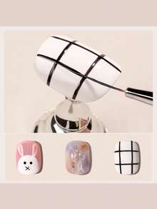 3pcs Nail Art Tools, Nail Art Pens, Metal Rod Flower Line Drawing Pens, Gold Nail Art Pens, Striping Tape Liner Brushes - Multicolor - View 5