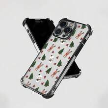 Funda navideña para móvil con diseño de renos y muñecos de nieve, compatible con teléfonos ,  17,  16 Pro Max,  15 Pro Max,  13 y  12. Fabricada en TPU, ofrece protección contra golpes y caídas. Ideal para regalar a familiares y amigos, parejas y para celebrar la Navidad. - Negro - Ver 5