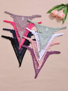 8pcs/Pack Women's Fashionable Multicolor Thong Panties - Multicolor - View 4