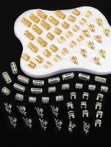 80个梦幻发圈 - 时尚合金发饰，适合编发和扎马尾辫，女孩款 - 混合色 - 查看 3