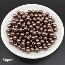 4/6/8/10mm Coffee Acrylic Round Beads For Jewelry Making Mobile Phone Chain DIY Fashion Bracelet Necklace Decoration Accessories - Coffee Brown - View 5
