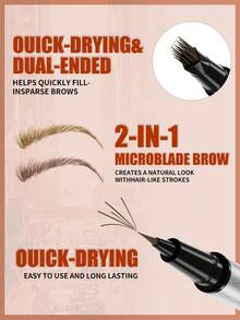 W3W 2-In-1 Eyebrow Pencil & Eyeliner, Natural Waterproof Sweat-Resistant Long-Lasting Buildable Eyebrow Pencil, Women Dual-Ended Micro-Sculpting Eyebrow Pencil, Waterproof, Creates Defined Natural Brows, With Built-In Eyebrow Brush