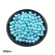 4/6/8/10mm Lake Blue Acrylic Round Beads For Jewelry Making Mobile Phone Chain DIY Fashion Bracelet Necklace Decoration Accessories - Teal Blue - View 9