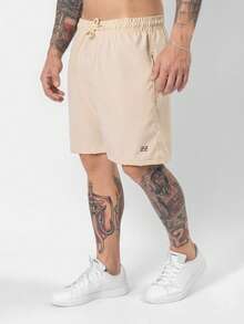 Bermuda Elastic Logo - Beige - View 3