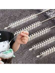 6pcs Metal Straw Cleaner - Extra Long Stainless Steel Brush For Cleaning Reusable Straws, Water Bottles And Pipes - White - View 10