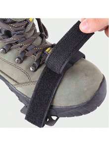 1 par de crampones para hielo de 26 dientes fáciles de usar para exteriores, cubiertas antideslizantes para zapatos para nieve con picos de acero inoxidable para superficies heladas - Negro - Ver 4