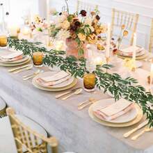 1/50pcs Willow Wreath, Artificial Green Hanging Leaves Vines, Fake Plants, Floral Bouquet, Suitable For Background Arch Wall Decor, Home Decor, Wedding Decor, Tabletop Decor, Spring Decor, Room Decor, Balcony Decor, Kitchen Supplies, Dining Room Decor, Bedroom Decor, Bathroom Supplies, New Year Decor, Bridal Bouquet, Birthday Party Decor, Holiday Decor, Anniversary, Fireplace Decor, Garden Supplies, Etc.