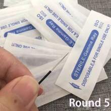 微针纹眉笔 1支装 金色双用途 轻便手动纹眉笔 适用于永久化妆用品 耐用铝制笔身 带锁销技术 + 20支一次性眉微针