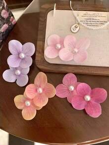 6pcs Kids Cute Fresh Butterfly & Orchid Flower Pearl Hair Clips, Seaside Vibe Side Clip Hair Accessories For Girls - Multicolor - View 3