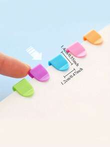 5/10/20pcs Plastic Mini Clips With Rounded Corners & Rounded Edges - Pastel & Vibrant Colors, Durable Labelled Page Markers, Bookmark & Binder Clips For School, Office, Home Organization - Smooth Surface For Writing, Labeling, Decoration - Ideal For Students, Teachers, Professionals - Back To School Supplies, Office Essentials - Multicolor - View 7