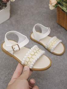 1双简约公主风平底凉鞋，时尚百搭的夏季必备单品，适合聚会和度假穿着。 - 白色 - 查看 4