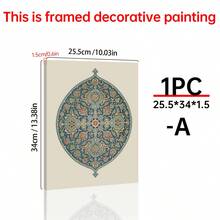 1幅伊斯兰书法墙画，复古阿拉伯书法，古董伊斯兰墙画，斋月装饰，开斋节穆斯林礼物，抽象画，帆布艺术墙画，房间海报，家居装饰，房间装饰美学，房间装饰用品，卧室，客厅装饰，可选画框 - 1pc - 查看 4