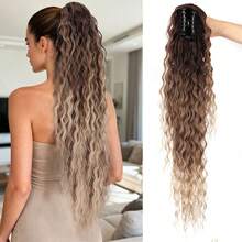 Synthetic Ultra-Long Curly Gradient Ponytail Wig. Easy To Wear. Suitable For Various Occasions Such As Christmas. - Multicolor - View 7