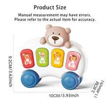 Juguete de oso de peluche de coche con sonido y luz musical multifuncional para bebés, juguete interactivo de múltiples escenarios, juguete educativo para bebés, juguete de pista deslizante giratoria, juguete de aprendizaje interesante (baterías no incluidas) - Multicolor - Ver 12