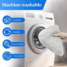 DLAIMI 1/3/5片装替换拖布，适用于O-Cedar蒸汽拖把/MOP Plus，柔软超细纤维材质，适用于各种地板、厨房、浴室、客厅，轻松吸附毛发和碎屑，可水洗，白色，清洁工具配件，返校季/圣诞节 - 白色 - 查看 7