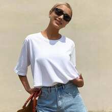 Livesso Solid Round Neck Tee - Putih - View 8