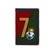 Multifunctional Tri-Fold Wallet, Fabric Wallet, Can Hold Credit Cards, ID And Cash, Cute & Fashionable, With Coin Pouch And ID Window, Football Print, Suitable For Men, Girl And Kids - Wallet Football - View 11