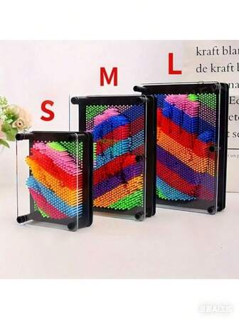 1件彩虹3D针画玩具，DIY感官手印 - 针画板 - 完美礼物，生日礼物，3D克隆手模型 - 彩虹，创意，针画 - 艺术与手工，DIY项目 - 艺术家，工匠，小创客 - 独特，个性化，趣味十足 - 拥有你的彩虹手印杰作，针颜色随机发货