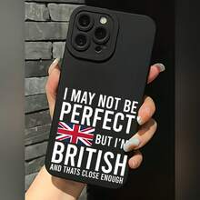 2026 nueva funda de teléfono mate, funda de teléfono con bandera británica y texto "Puede que no sea perfecto, pero soy británico y eso es lo suficientemente cercano para  15 Pro Max,  14 Pro,  13,  Galaxy S23, S22, S21, funda de teléfono, regalo de pareja para él y ella, regalo de San Valentín, regalo de cumpleaños". - Blanco antiguo - Ver 1