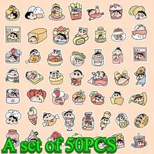 A Set Of 50PCS Food Crayon Shin-Chan Stickers, Super Cute Cartoon Character Mixed Diy Notebook Stickers, Waterproof, Suitable For Decorating Mobile Phones, Laptops, Suitcases, Water Cups, Skateboards - Multicolor - View 10