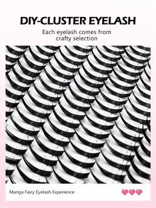 Asiteo 200pcs D-Curl Pointed Tip Cartoon Eyelash Extensions, Anime Thick Lash Clusters, Pointed Tip Individual Lashes, 12-20mm Length Cluster Lash Extensions, Fairy Individual Cluster Lashes - D - Xem 2