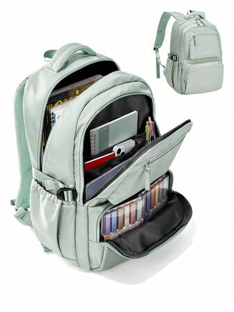 Mochila escolar para niños, de gran capacidad, ligera, resistente al agua, de tela de nailon, mochila de viaje, mochila para computadora, mochila de negocios de corta distancia, apta para portátiles de hasta 15.6 pulgadas, adecuada para viajes, negocios, vacaciones, universidad, escuela, actividades al aire libre, compras, para niños, niñas, estudiantes, hombres, regalos para mujeres, bolsa de cabina