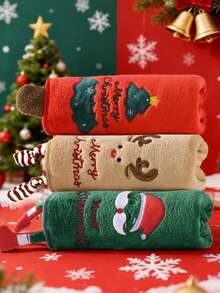 Conjunto de toalhas com 3 peças/1 peça de boneco de neve de Natal, rena e Papai Noel, toalhas de lã coral supermacias, secagem rápida, que não soltam pelos, toalhas de sauna, alta absorção, ultramacias (leves, finas), práticas, toalhas de hóspedes, alta qualidade, toalhas de banho, acessórios duráveis para banheiro, decoração de banheiro, presente de advento, melhores toalhas de banho de presente de Natal para salão de beleza, esportes de hotel, itens essenciais para casa, toalha, cuidados com a pele - Multicolorido - Ver 12