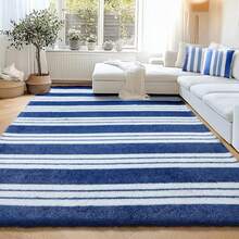 Sour Lemon Alfombras - Rayas azules y blancas - Ver 8