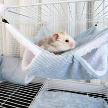 3pcs Sugar Glider Double-Layer Hammock, Ferret Hideaway Tunnel House, Pet Mat Combo Set, Suitable For Small Pets Like Sugar Glider, Hamster, Rabbit