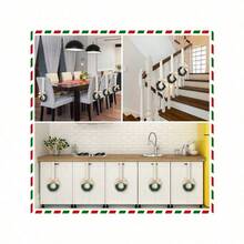 1PC  Christmas Mini Cabinet Wreaths For Kitchen With Ribbon Bows Red Berry,Mini Wreaths Farmhouse Decoration Artificial Hanging Garlands For Christmas Front Door Window Chair Wall Christmas Decorations Home Christmas Gifts Christmas Decor - Multicolor - View 5