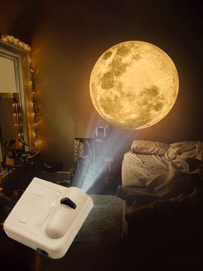 1 Stück Mini Mond Lampe Projektor, kompakte romantische Atmosphärenbeleuchtung, geeignet für Fotografie und Selfies, Weihnachten, Halloween, Thanksgiving, Geburtstagsgeschenk Projektionslampe, Batterien nicht enthalten