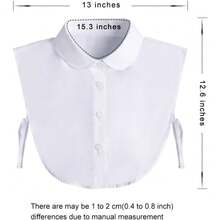 Detachable Dickey Collar Blouse For Women, Fake Half Shirts Faux False Collar For Girls Favors - Round Collar, White - View 7