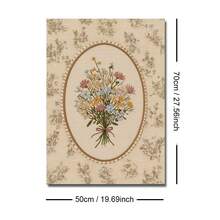 1pc Framed/Unframed Vintage Wild Flower Bouquet Folk Art Canvas Poster, Warm Retro Hooked Rug Style Botanical Floral Wall Art Print, Minimalist Farmhouse Decor, Suitable For Apartment, Living Room, Bedroom, Modern Home Decoration. - Multicolor - View 14
