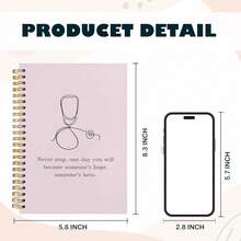 BearCake Pink Nursing Student Future Nurse Doctor  Graduation Student Gifts,Nurse Stethoscope  Doctor Notebook Journal, Hardcover Spiral Notebook 5.5x8.3,White-Annotation-Neverstoppink - white-annotation-Neverstoppink - Xem 7