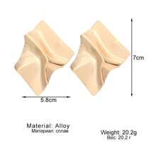 Bộ 10 khuyên tai vàng hình học dành cho nữ, giao hàng ngẫu nhiên. - Vàng - Xem 8