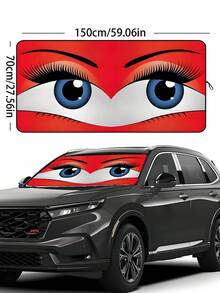 Middle Size Foldable Car Windshield Sun Shade, Automotive Accessories For Front Windshield Sun Visor, Summer Warm Protection, Reflective Car Front Window Sunshade | Durable 190T Material Blocks UV And Heat Protection | Car Interior Accessories