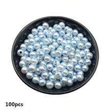 4/6/8/10毫米浅蓝色亚克力圆珠，适用于珠宝制作、手机链DIY、时尚手链项链装饰配件 - 淺藍色 - 查看 9