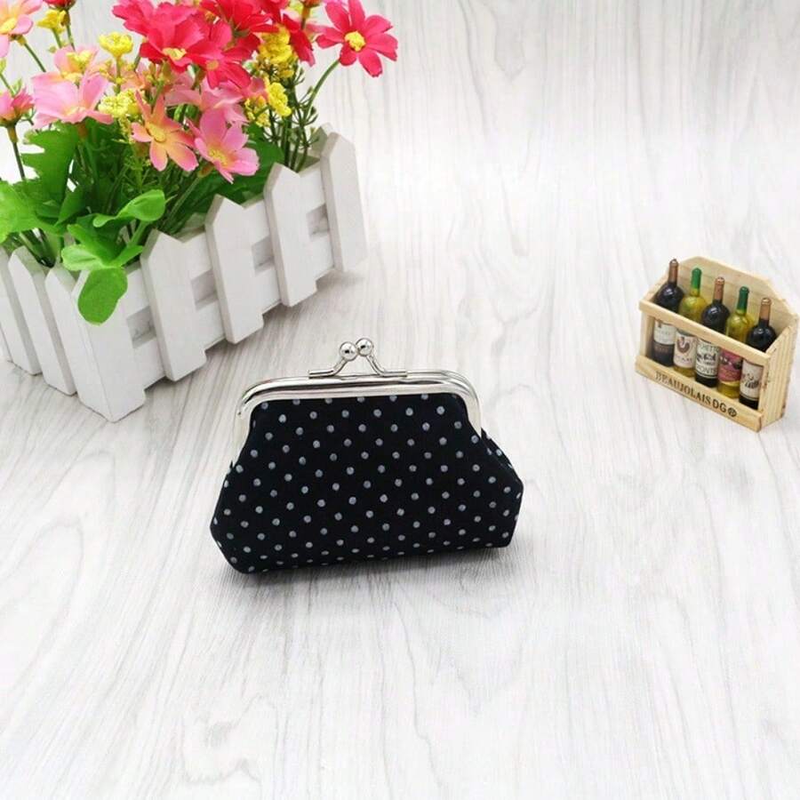 1PC Solid Color Soft Small Coin Purse With Matte Texture And No Unnecessary Decoration, Featuring A Button Opening And Closing Design And Coin Card Slots For Layered Storage. Durable, Durable, Versatile, Versatile, And High-End In Various Styles - 黑色 - 查看 1