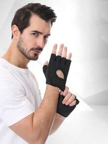 1對男女健身透氣運動手套,半指防滑手腕護具,適用於籃球、啞鈴舉重、健身房運動和騎行