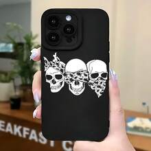 2026 nueva funda de teléfono mate, funda de teléfono con patrón de calavera, diseño de bandana y corona para iPhone 17 14 Pro Max 13 12 11 Xs Xr  Galaxy S23 S22 S21 S20 S10 Plus, protector de teléfono, funda de pareja, regalo para novio o novia, presente de vacaciones - Azul Klein - Ver 5
