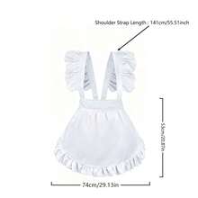 1pc Ruched Maid Style Kitchen Apron, Women's Cooking Apron, Household Cleaning Apron, Cooking Apron, European Style White Apron, Maid Pleated Apron, Daily Half-Body Waitress Apron, Home Living Holiday Decor, Holiday Apron, Kitchen Accessories, Suitable For Kitchen, Bathroom, Home, Outdoor