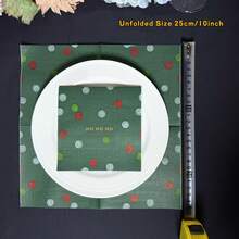 20 piezas Servilletas de papel navideñas, tamaño plegado de 5 pulgadas, impresas con HOHOHO, servilletas de cóctel de 3 capas, servilletas de papel desechables decorativas de Papá Noel de colores para postre, servilletas para bebidas para fiestas, bodas, cumpleaños y decoración de fiestas navideñas