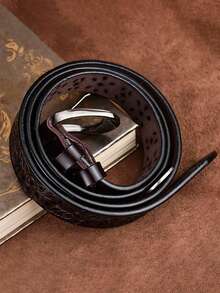 1pc Brown Hollow Pattern Women's Belt, High Quality Durable PU Leather, Western Style Retro Cowgirl Belt, Suitable For Daily Wear And Various Occasions - Multicolor - View 4