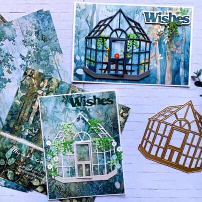 1 PC Botanical Greenhouse Metal Cutting Die For DIY Scrapbook Art, Albums, Greeting Cards Decorative Paper Crafts Metal Cutting Die