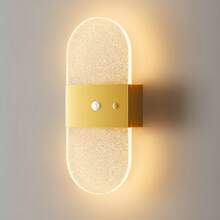 Luz de Parede Moderna com Sensor de Movimento de Cristal, Candeeiro de Parede LED Inteligente com Sensor Acrílico, Luz de Parede LED Sem Fios, Luz Noturna Alimentada por Bateria, Temperatura de Cor e Brilho Ajustáveis, Adequado para Corredor, Casa de Banho, Quarto, Decoração de Casa, Sala de Estar - Multicolorido - Ver 2