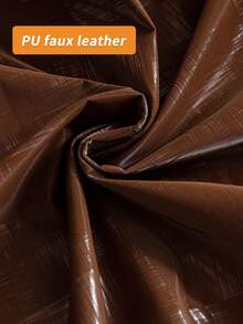 1pc Rectangular Elastic Tablecloth Cover, Waterproof And Oil-Proof, Coffee Color Elastic PU Faux Leather Material, Easy To Clean Tablecloth, Suitable For Dining Table, Catering, Party And Outdoor Garden - Brown - View 5